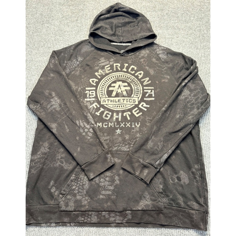 American Fighter Athletics Mens 2XL Hoodie Black Camo MMA Training Pullover